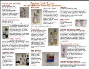 Aglow Skin Care Brochure